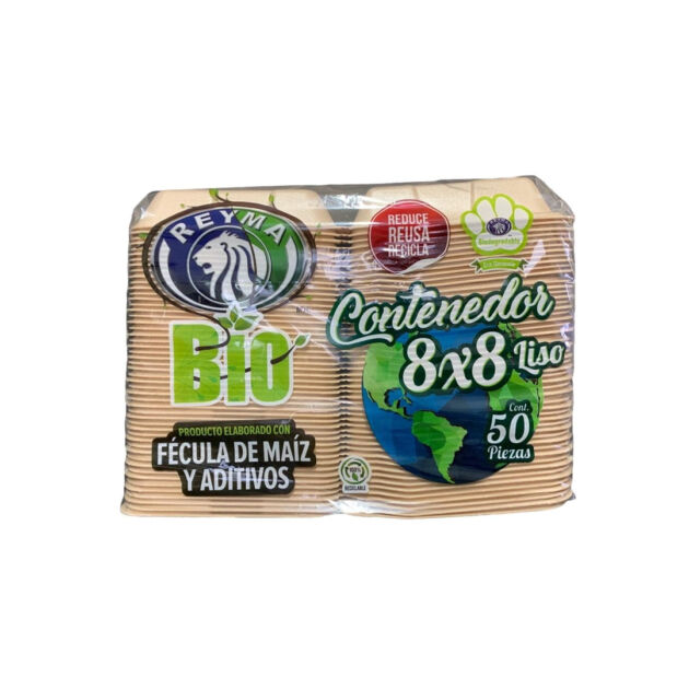 CONTENEDOR 8X8 LISO BIODEGRADABLE